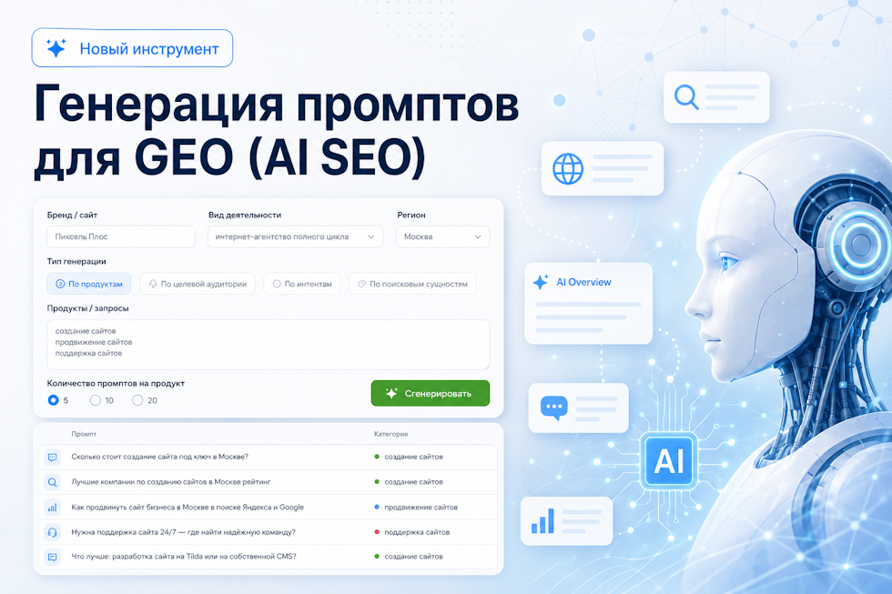 Новый инструмент «Генерация промптов для GEO (AI SEO)»