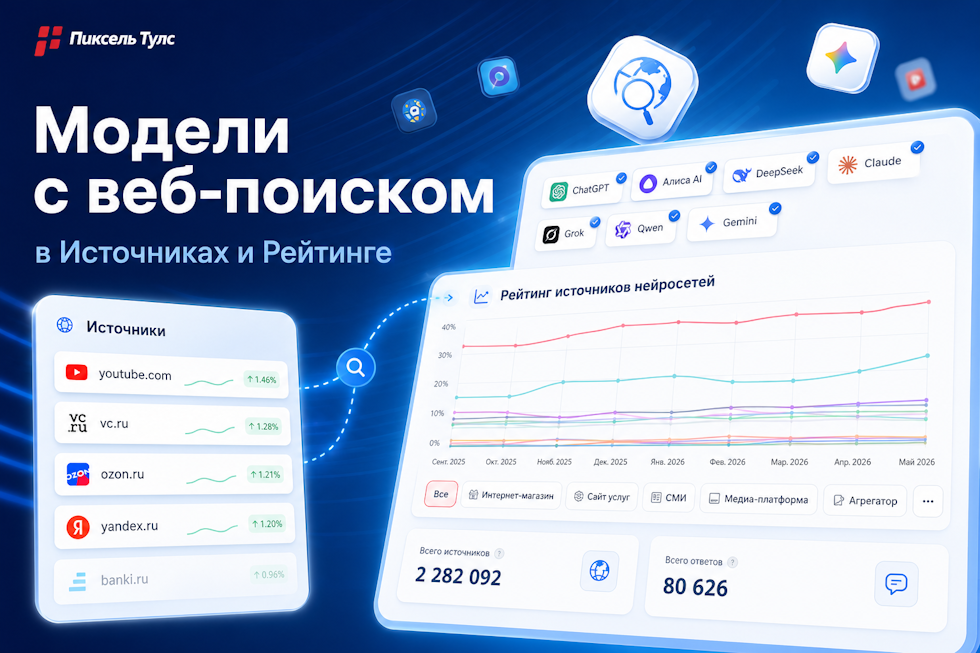 В «Источниках» и «Рейтинге источников» появились модели с веб-поиском